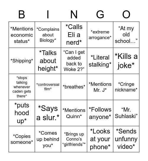 BEN BINGO Card