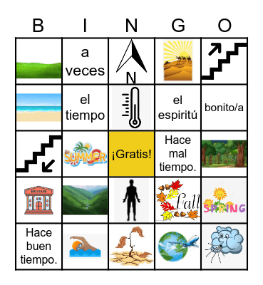 U6 Así se dice 1 y 2 vocabulario Bingo Card