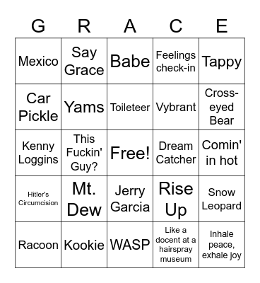 Grace & Frankie Bingo Card