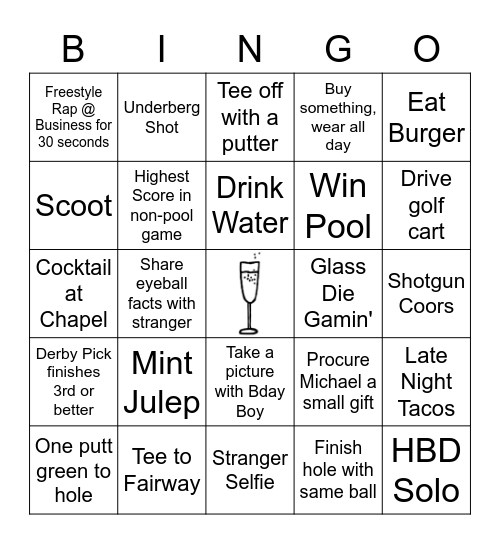 Birthday Boy Bingo Blast Bingo Card
