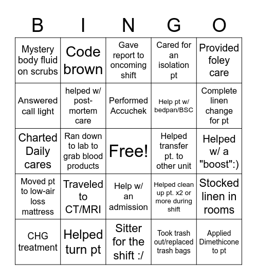 Healthcare bingo- Tech Bingo Card