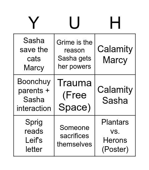 Amphibia All In Bingo Card