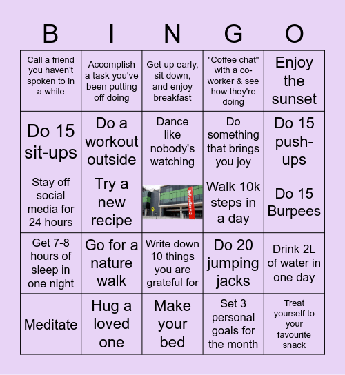 RAH ED Health & Wellness Bingo Challenge Bingo Card