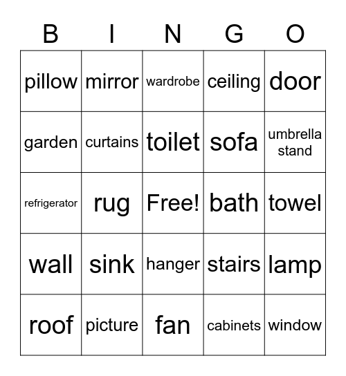 YOUR HOUSE Bingo Card