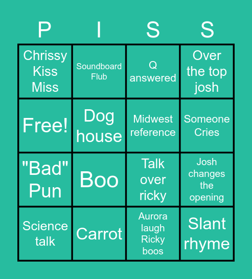 Judgies 100 Bingo Card