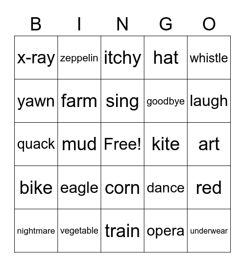 Endless Learning Academy Bingo Card