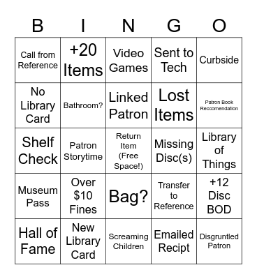 Library Bingo Card