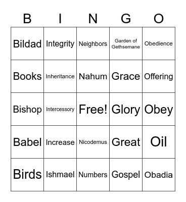 SAME LETTER Bingo Card