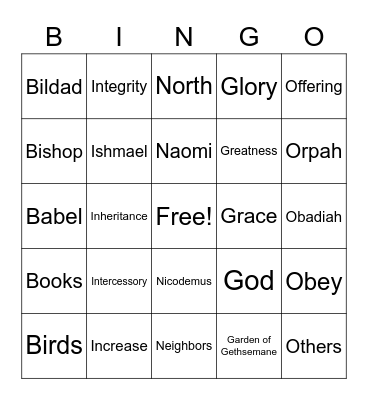 SAME LETTER Bingo Card