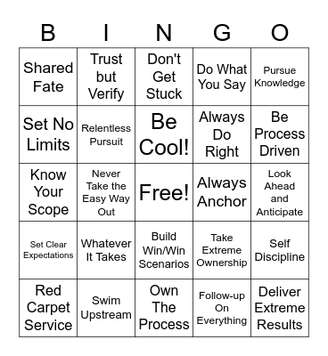 Summer Summit 2022 Bingo Card
