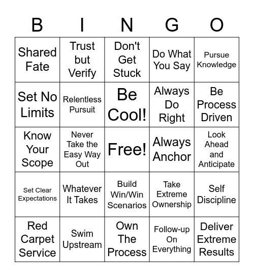 Summer Summit 2022 Bingo Card