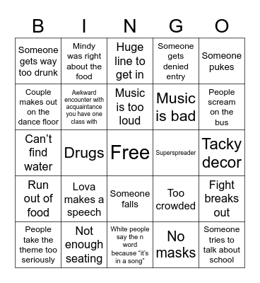 Spring Ball Bingo Card