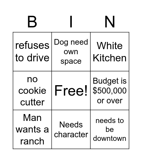 🏡House Hunter Bingo🏡 Bingo Card