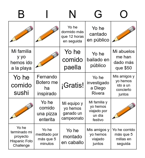 Alguna vez has... Bingo Card