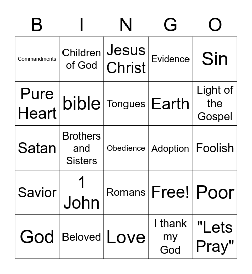 HFBC Service May 22, 2022 Bingo Card