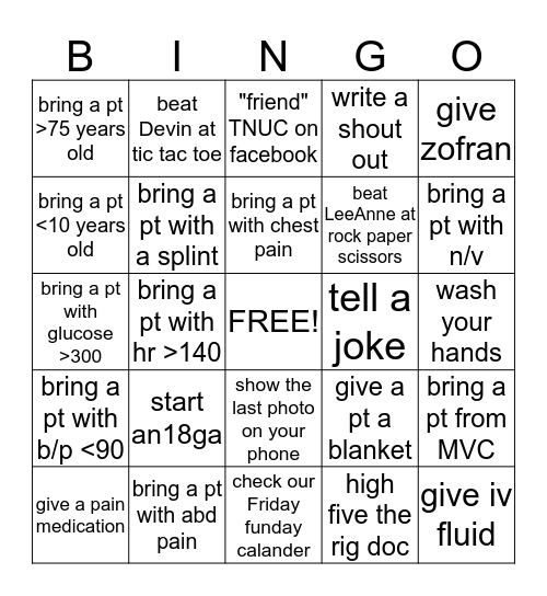 EMS :) Bingo Card
