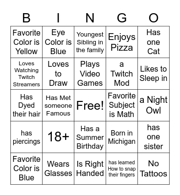 All About tyleroaks2000!! Bingo Card