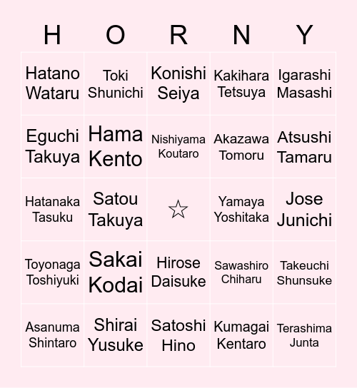 A3! R18 Seiyuu Bingo Card