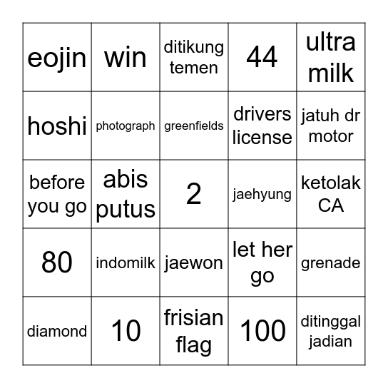 Bingo Card