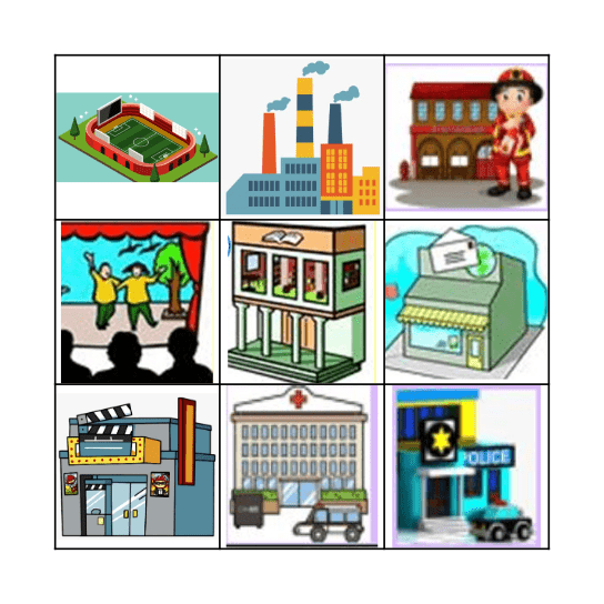 PLACES IN A TOWN Bingo Card