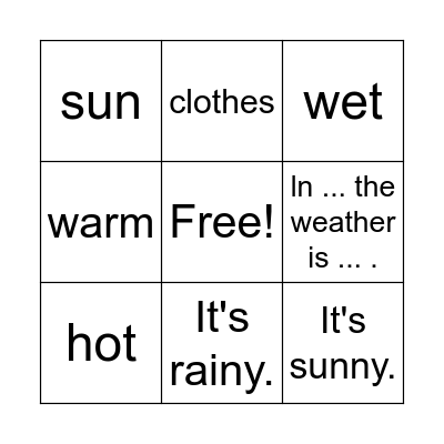 Voci 4.3 Bingo Card