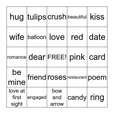 Valentine's Day Bingo Card