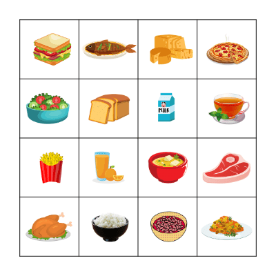 FOOD Bingo Card