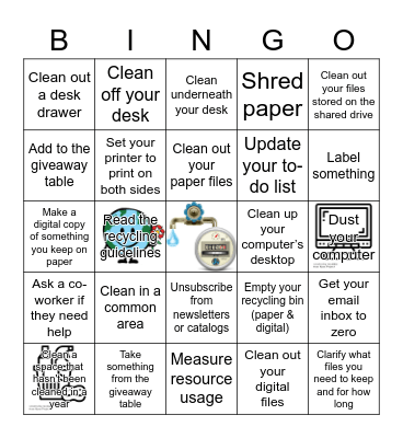 Sustainable work practices Bingo! Bingo Card