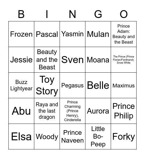 Alya. Bingo Card