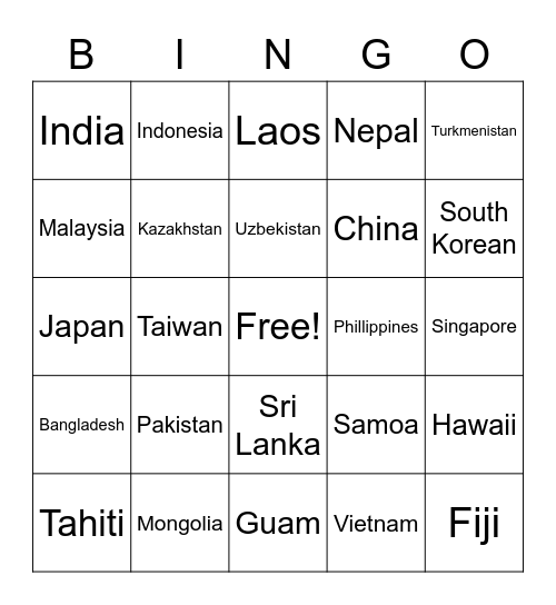 Celebrating AAPI Heritage Month Bingo Card
