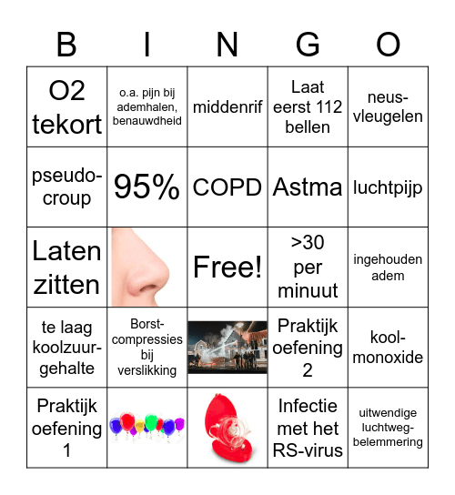 Bingo Ademhaling 10-5 Bingo Card