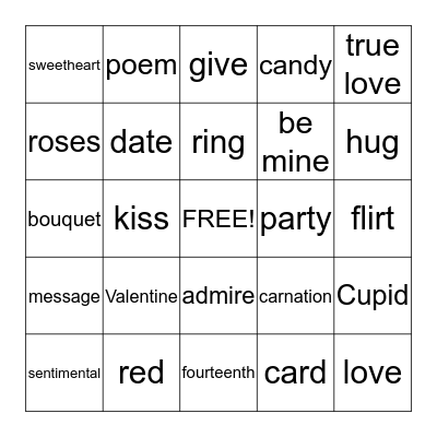 Valentine's Day Bingo Card