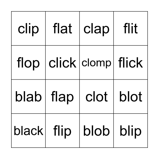 L-Blend #2 Bingo Card