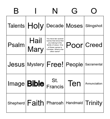 3rd Grade PSR Bingo Game # 1 Bingo Card