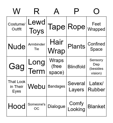 WJA Wrapping Bingo Card