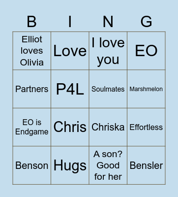 SHARBENSON Bingo Card