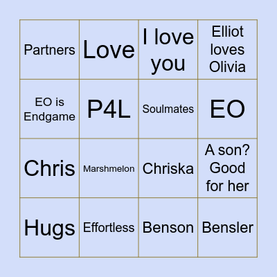 SharBenson Bingo Card