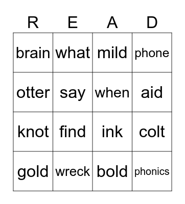 Read Bingo Card