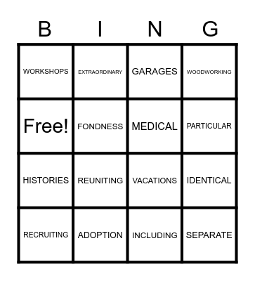 THE TWIN 'JIMS' Bingo Card