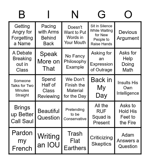 Theory of Knowledge Bingo! Bingo Card