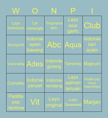 WANGI Bingo Card
