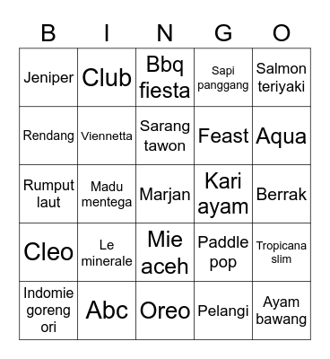 Punya Eojin Bingo Card
