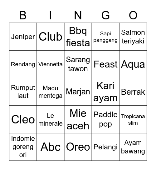 Punya Eojin Bingo Card