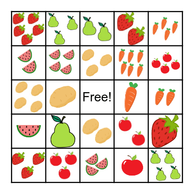 FOOD BINGO! Bingo Card