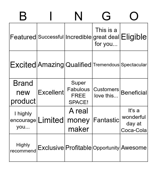 Power Phrases! Bingo Card