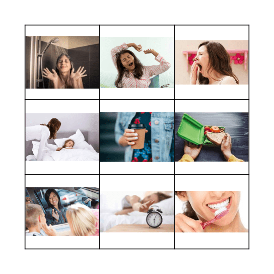 Morning Routine Bingo Card