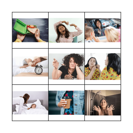 Morning routine Bingo Card