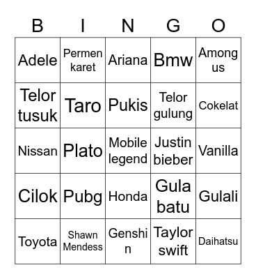 Ericcc Bingo Card