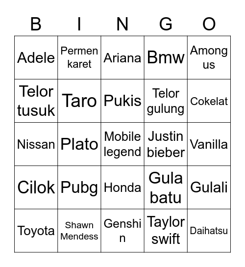 Ericcc Bingo Card
