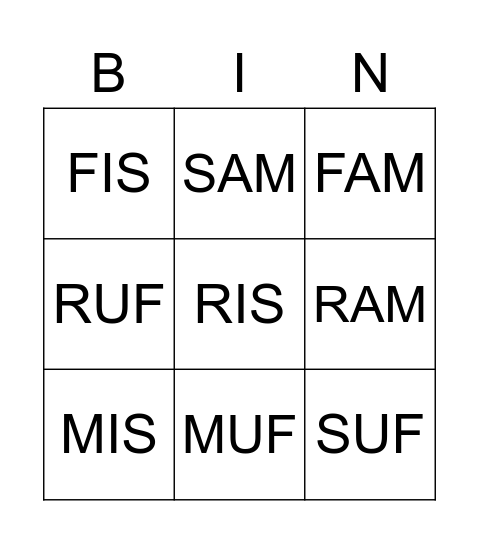 SILBENBINGO Card